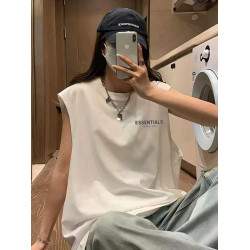 essentials反光3M字母美式小衆高街潮牌無袖背心短袖T恤運動男女