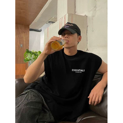 essentials反光3M字母美式小衆高街潮牌無袖背心短袖T恤運動男女