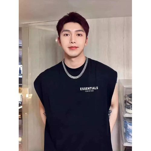 essentials反光3M字母美式小衆高街潮牌無袖背心短袖T恤運動男女