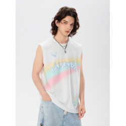 LAMLICKA白色坎肩背心男夏季ins美式休閒打底衫寬松無袖t恤可外穿