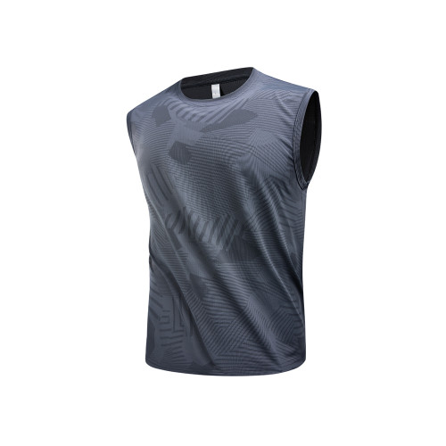 冰絲背心男2025新款夏季薄款跑步健身無袖彈力透氣戶外運動速乾衣