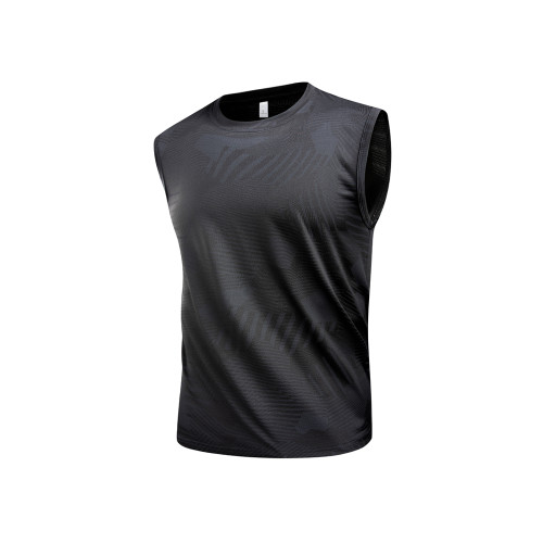 冰絲背心男2025新款夏季薄款跑步健身無袖彈力透氣戶外運動速乾衣