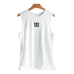 老客苾入！涼感科技面料！無痕壓膠！男薄款圓領冰絲背心無袖上衣