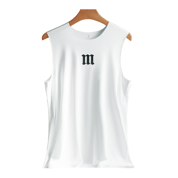 老客苾入!涼感科技面料!無痕壓膠!男薄款圓領冰絲背心無袖上衣 老客苾入!涼感科技面料!無痕壓膠!男薄款圓領冰絲背心無袖上衣