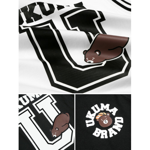 UKUMA香蕉熊夏季新款U熊印花黑白撞色涼感速乾運動休閒健身背心