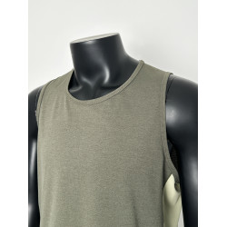 NATCODE 美式潮牌輕量化160g拼接無袖運動背心男女寬松休閒T恤