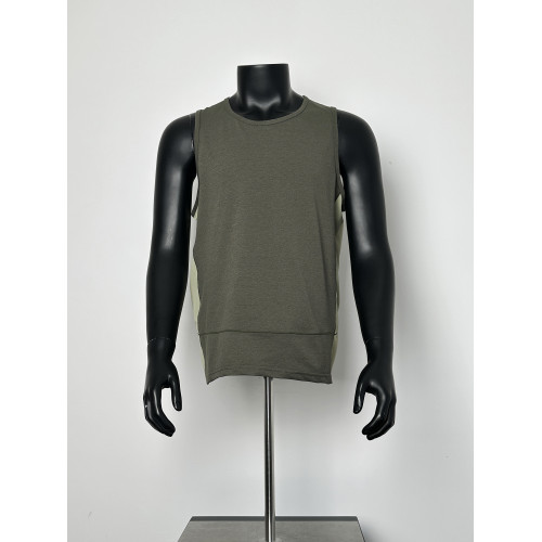 NATCODE 美式潮牌輕量化160g拼接無袖運動背心男女寬松休閒T恤