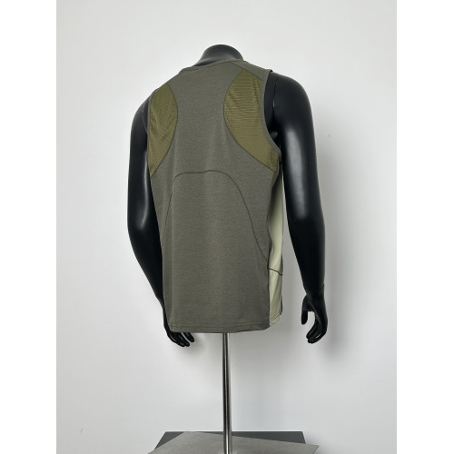 NATCODE 美式潮牌輕量化160g拼接無袖運動背心男女寬松休閒T恤