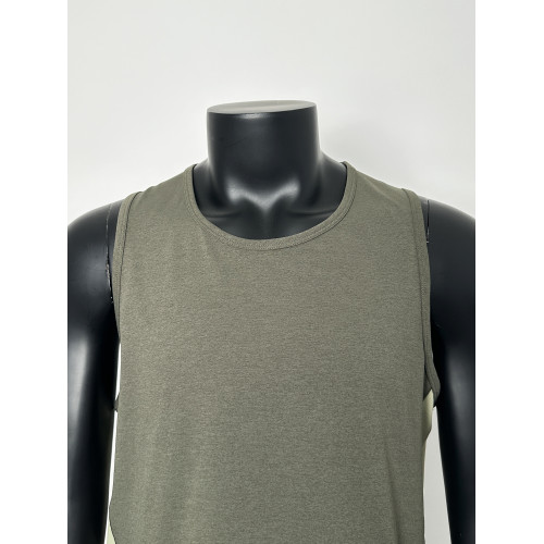 NATCODE 美式潮牌輕量化160g拼接無袖運動背心男女寬松休閒T恤