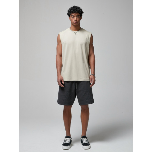 美式復古高街無袖坎肩寬肩速乾籃球運動健身涼感無袖T恤背心男潮