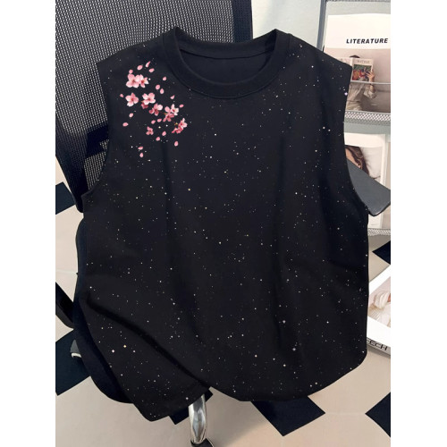 滿天星背心男女同款設計感小衆美式潮牌無袖坎肩夏季純棉圓領寬松