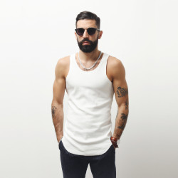 艾比路春夏打底利器！針織全棉彈力羅紋圓弧下擺曡穿打底男背心