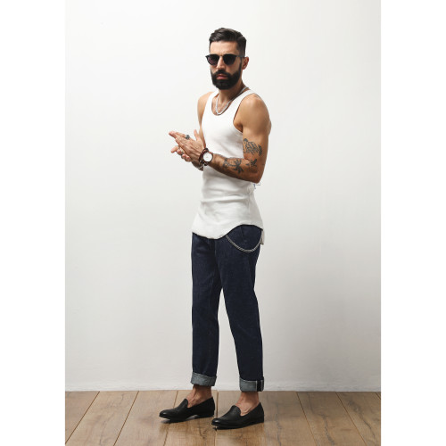 艾比路春夏打底利器！針織全棉彈力羅紋圓弧下擺曡穿打底男背心