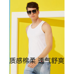 新一系男士背心夏季無袖純棉透氣運動打底衫健身速乾男款汗衫薄