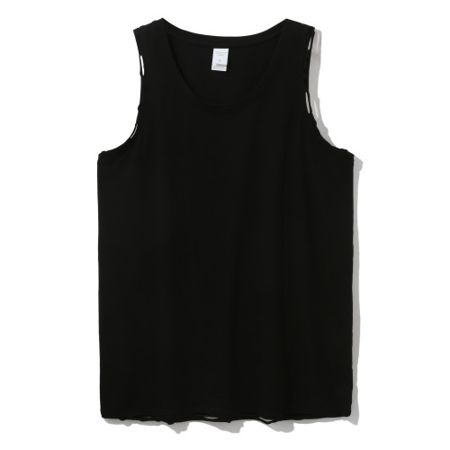 夏做舊破洞無袖背心男潮牌運動健身衣服純棉純色寬松訓練擼鐵坎肩