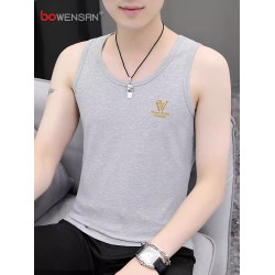 高級純棉背心男士無袖t恤2025新款夏季透氣寬松坎肩打底汗衫男款