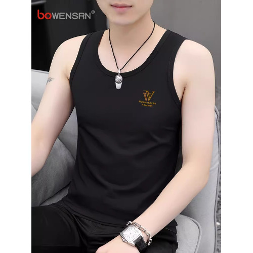 高級純棉背心男士無袖t恤2025新款夏季透氣寬松坎肩打底汗衫男款