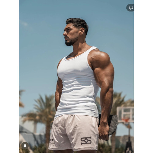 GYMOG美式400g純色背心夏季重磅加粗螺紋緊身運動健身顯肌肉吸汗