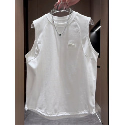 高級潮牌背心無袖T恤男士2025新款夏季網孔透氣運動坎肩汗衫男款