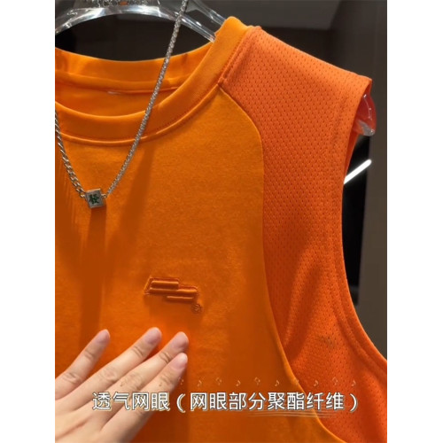 高級潮牌背心無袖T恤男士2025新款夏季網孔透氣運動坎肩汗衫男款