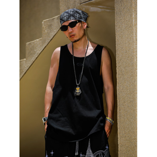 Acusa美式街頭嘻哈基礎款肥大版型跨欄背心健身窄肩帶90s復古夏季