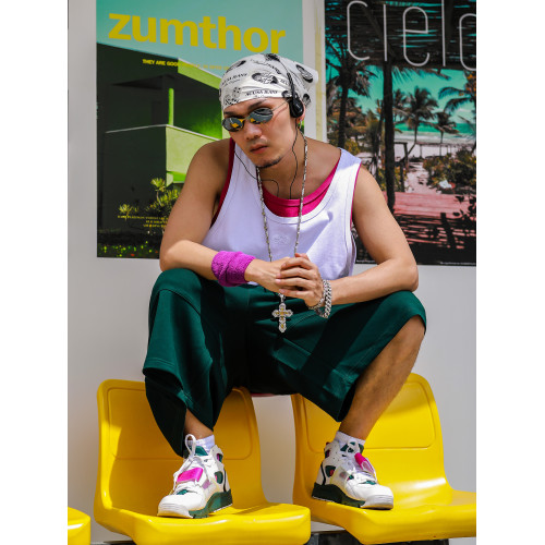 Acusa美式街頭嘻哈基礎款肥大版型跨欄背心健身窄肩帶90s復古夏季