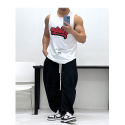 質感純棉好面料!肌肉男背心無袖T恤顯身材健身修身運動旅遊寬松