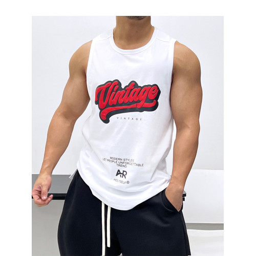 質感純棉好面料!肌肉男背心無袖T恤顯身材健身修身運動旅遊寬松