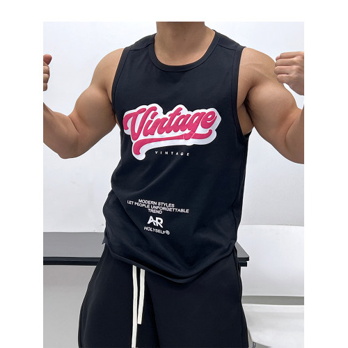 質感純棉好面料!肌肉男背心無袖T恤顯身材健身修身運動旅遊寬松