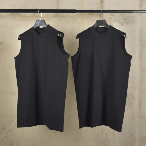 RO25夏季男式外穿無袖運動健身背心寬松坎肩圓領T恤純棉黑色上衣