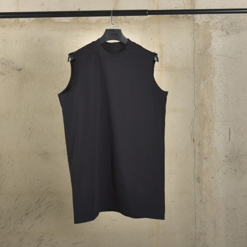 RO25夏季男式外穿無袖運動健身背心寬松坎肩圓領T恤純棉黑色上衣