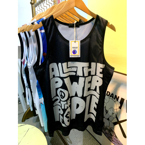 夏季黑色寬松打底衫汗背心衣服無袖T恤男美式街頭籃球服高街坎肩