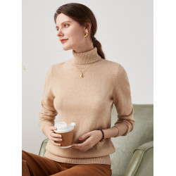 兆君秋冬新款高領修身羊絨衫女純色保暖針織衫羊絨毛衣打底衫