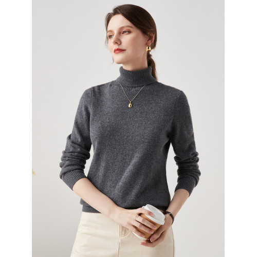 兆君秋冬新款高領修身羊絨衫女純色保暖針織衫羊絨毛衣打底衫