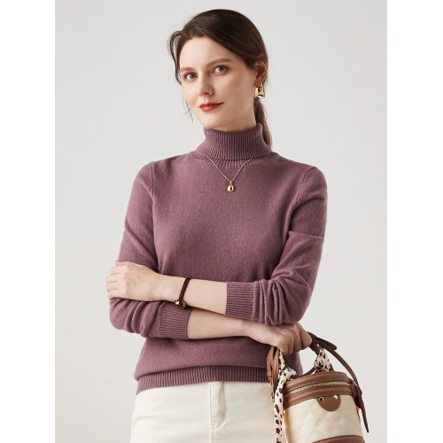 兆君秋冬新款高領修身羊絨衫女純色保暖針織衫羊絨毛衣打底衫