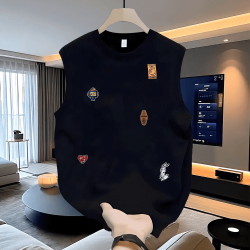 MAROLIO~高級純棉背心男款夏季新款美式潮牌無袖t恤男士外穿坎肩