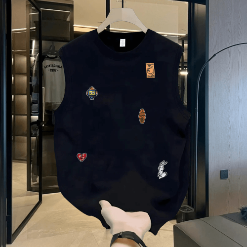 MAROLIO~高級純棉背心男款夏季新款美式潮牌無袖t恤男士外穿坎肩