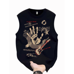 香港CLG潮牌純棉美式高街印花無袖T恤男夏季高級感寬松背心上衣服