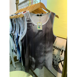 速乾印花羅紋背心男辣弟度假中性風無袖復古y2k美式設計感運動衣