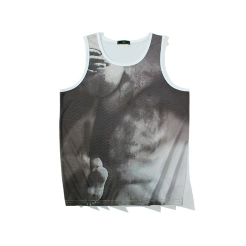 速乾印花羅紋背心男辣弟度假中性風無袖復古y2k美式設計感運動衣