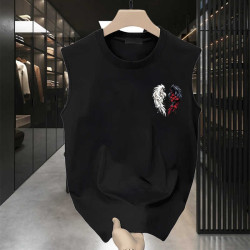 MAROLIO~重磅推薦！100%純棉背心男夏季潮流百搭寬松圓領坎肩上衣