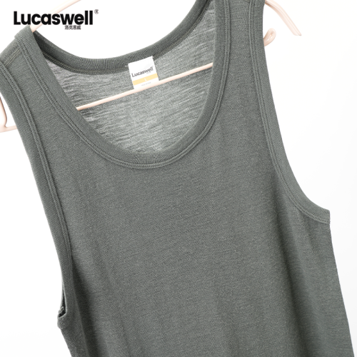 Lucaswell/洛克思威新款美麗諾羊毛男內搭速乾透氣美利奴背心羅紋