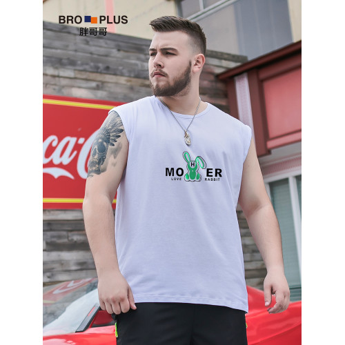 【立體兔子背心】大碼男裝寬松加肥加大碼背心男運動純棉無袖汗衫