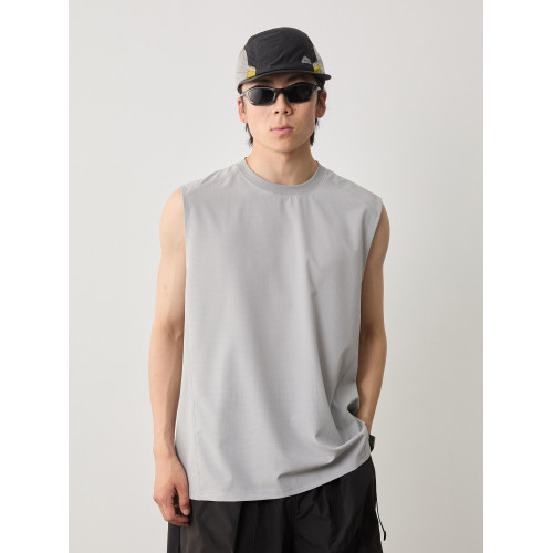 Vavu輕薄戶外透氣速乾網眼背心三針五線運動無袖T恤夏季圓領坎肩