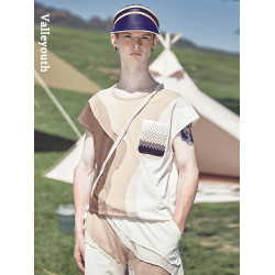 川流 手工鉤織口袋拼接寬松版夏季潮流無袖背心 山穀少年原創男裝