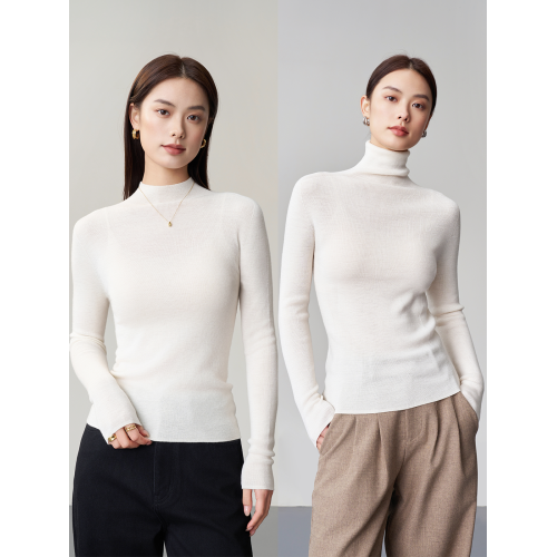 偶得·無縫一體羊毛打底衫 18針敭子紗 可機洗 中領/堆堆領內搭