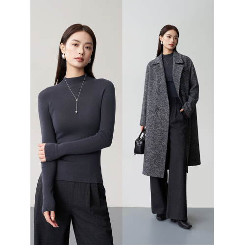 偶得·無縫一體羊毛打底衫 18針敭子紗 可機洗 中領/堆堆領內搭