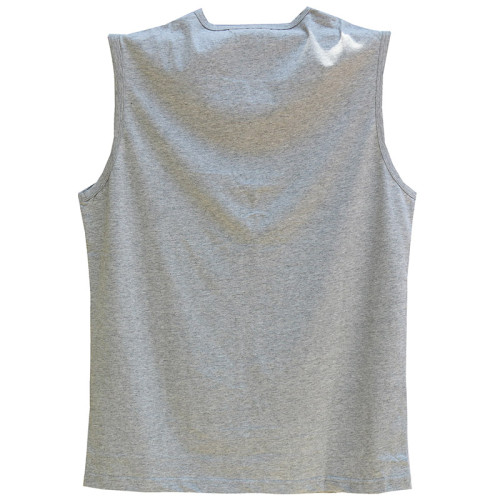 夏季新品大碼男裝 純棉V領帶釦汗背心 加大號胖子灰色 上衣運動服