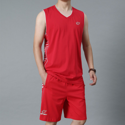 籃球服運動套裝男士胖子大碼無袖背心短褲速乾透氣健身跑步服球衣