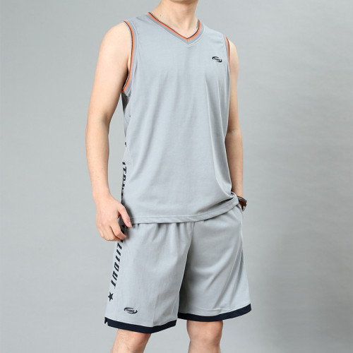 籃球服運動套裝男士胖子大碼無袖背心短褲速乾透氣健身跑步服球衣